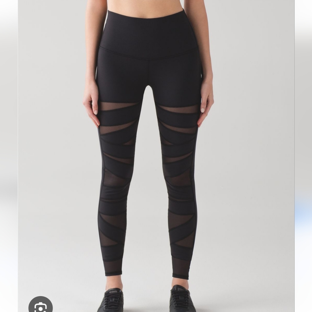 Lululemon Wunder Under Tech Mesh Leggings